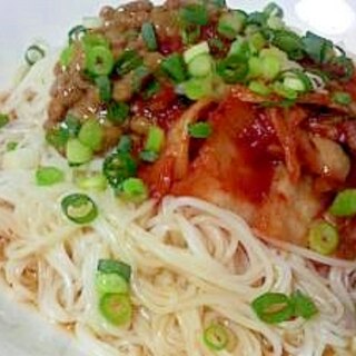 キムチ納豆麺